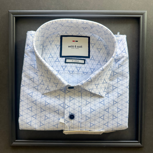 Webb & Scott White & Blue Geometric Shirt