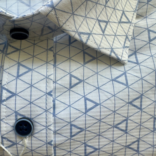 Webb & Scott White & Blue Geometric Shirt