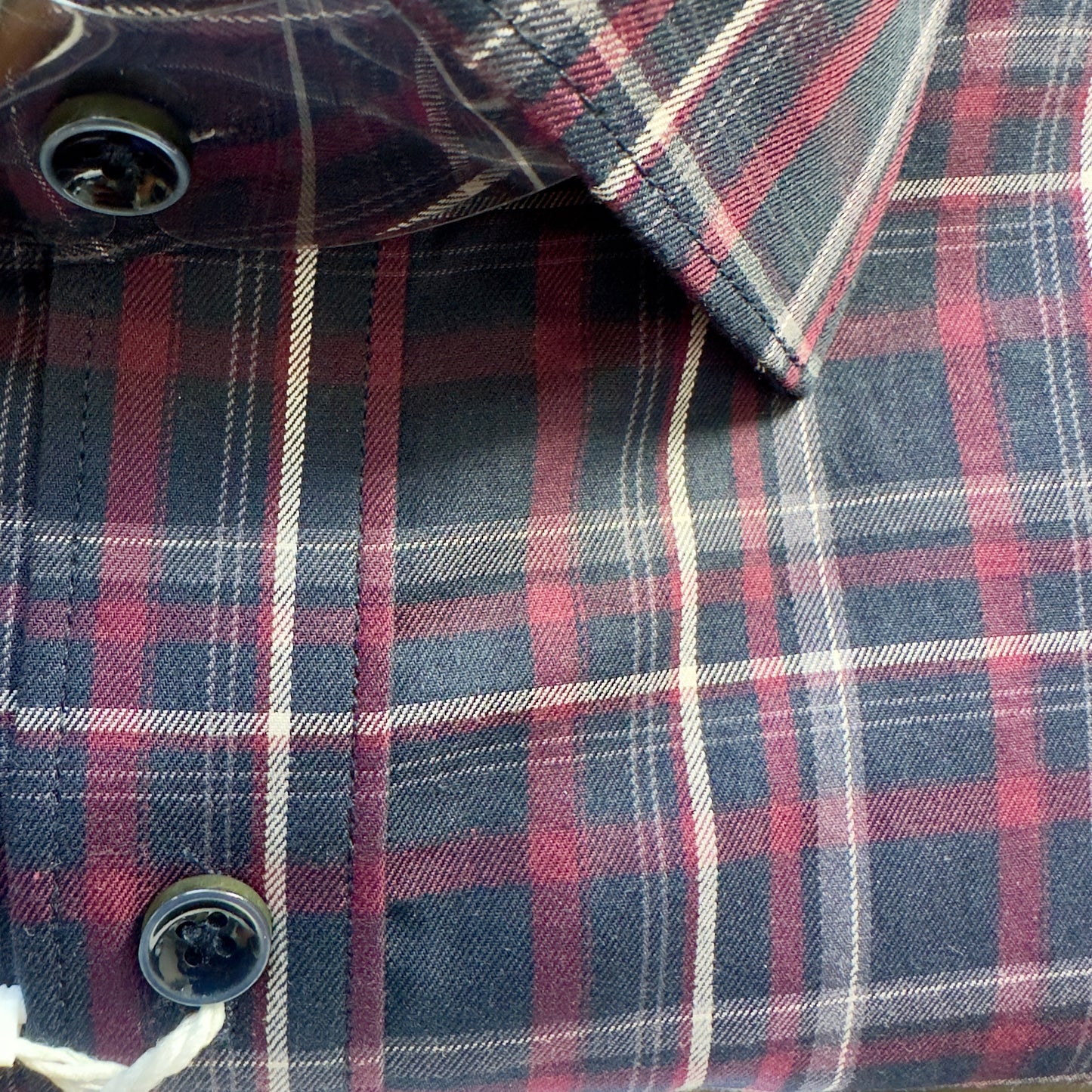 Webb & Scott Men’s Cotton Plaid Shirt – Burgundy & Blue