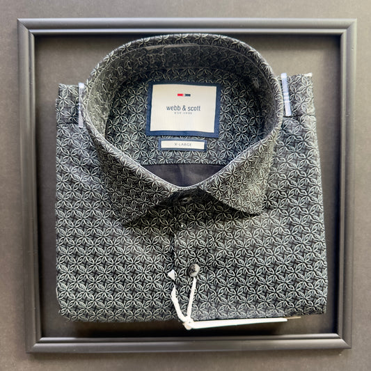 Webb & Scott Signature Geometric Design Shirt – Monochrome Edition