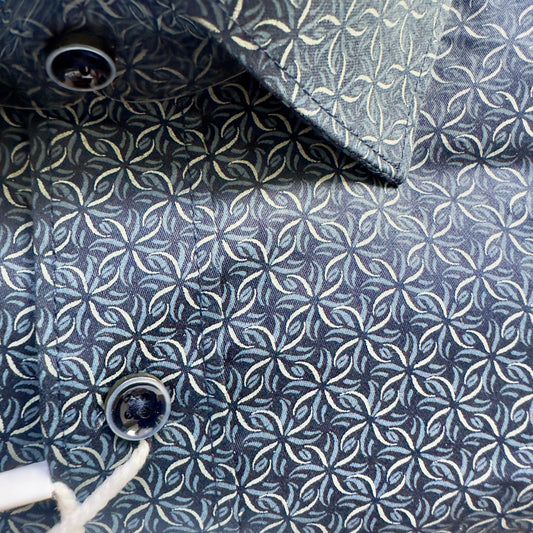 Webb & Scott Signature Geometric Design Shirt – Navy Edition