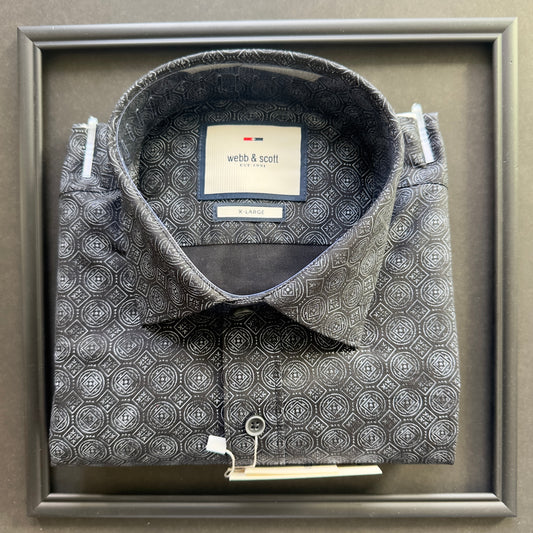 Webb & Scott Signature Geometric Shirt – Navy Edition