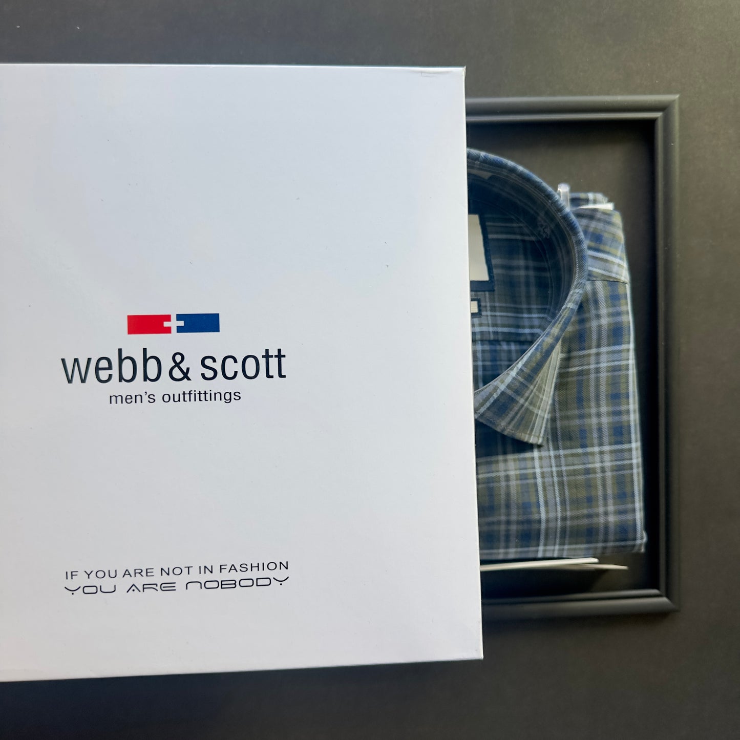 Webb & Scott Signature Plaid Shirt – Olive Blue Edition